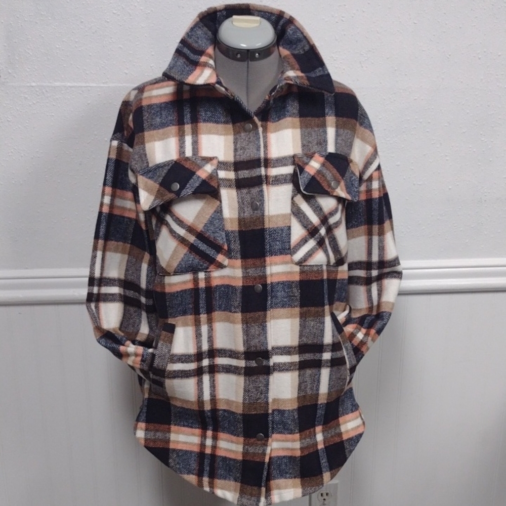 Fornia Plaid Utility Jacket for Women - Black, Brown, Cream
